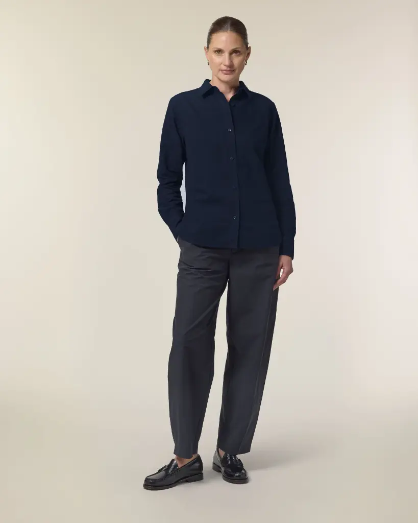 Stella Oxford Shirt_French Navy_Studio_Front_Main_5.webp