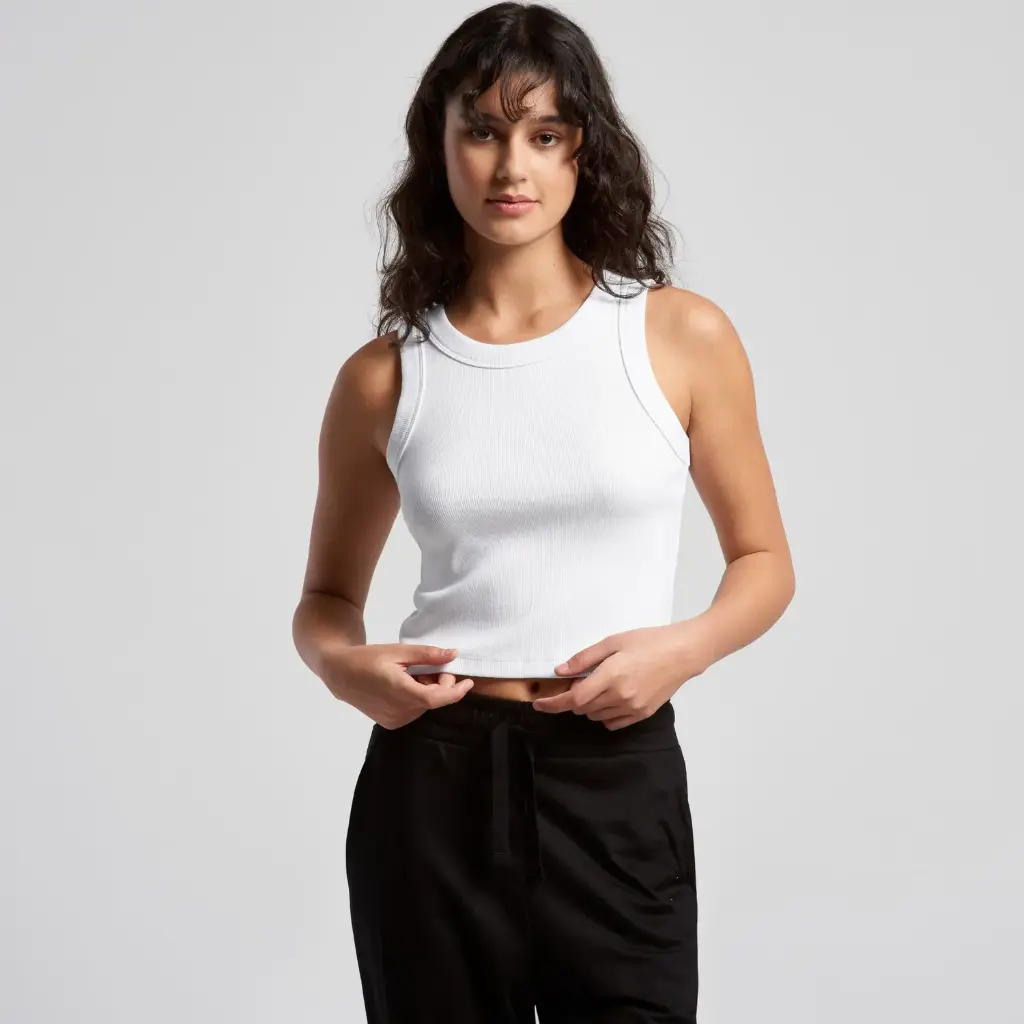 Wo's Organic Rib Crop Tank by AS Colour